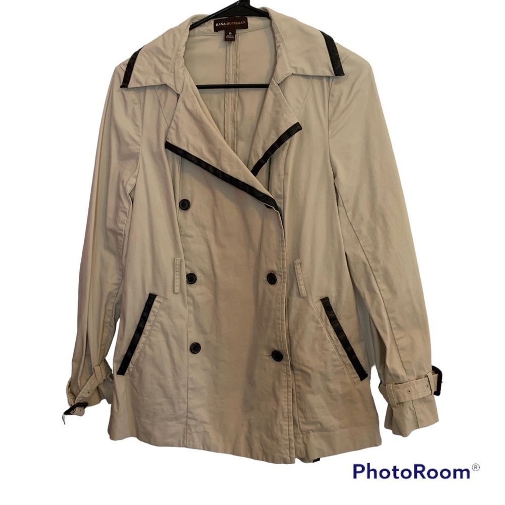 Faux Leather Trimmed Trench jacket/coat - Picture 1 of 6